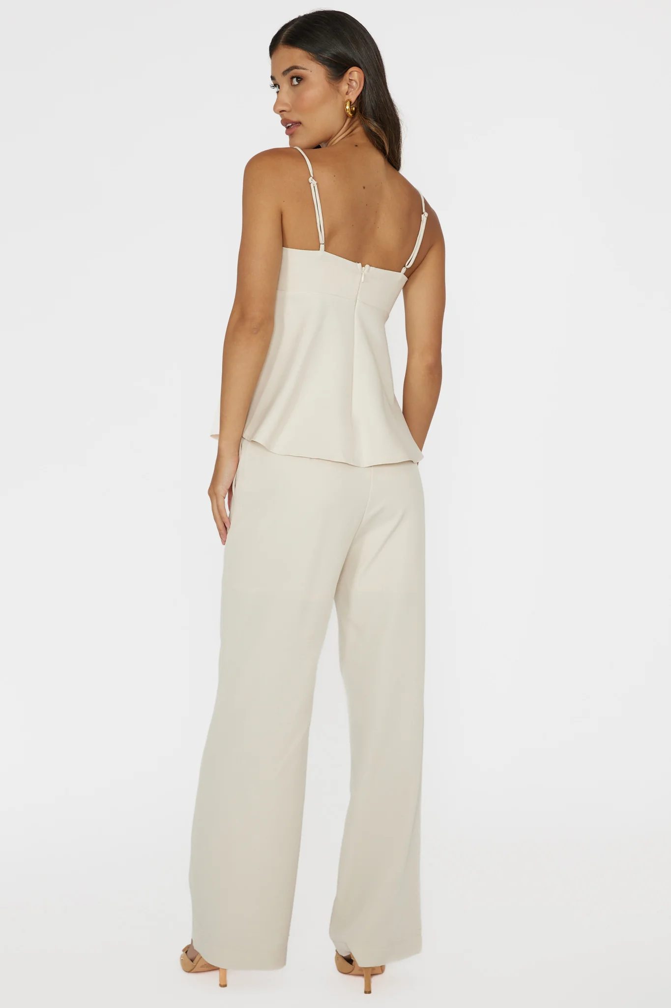 Mistie Pintuck Pants Bone - Image 3