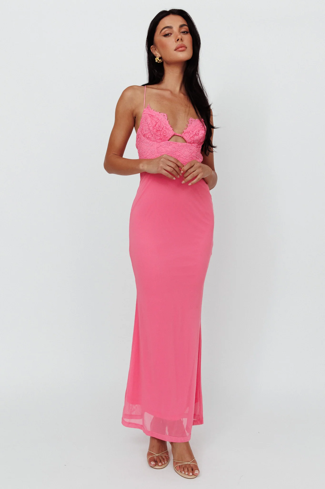 Modern Love Lace Bodice Maxi Dress Pink - Image 5
