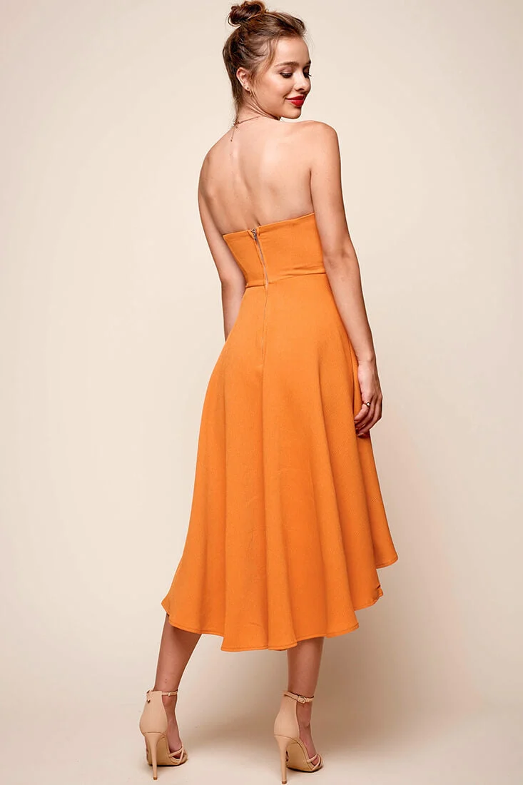 Monogram Strapless Midi Dress Mango - Image 3