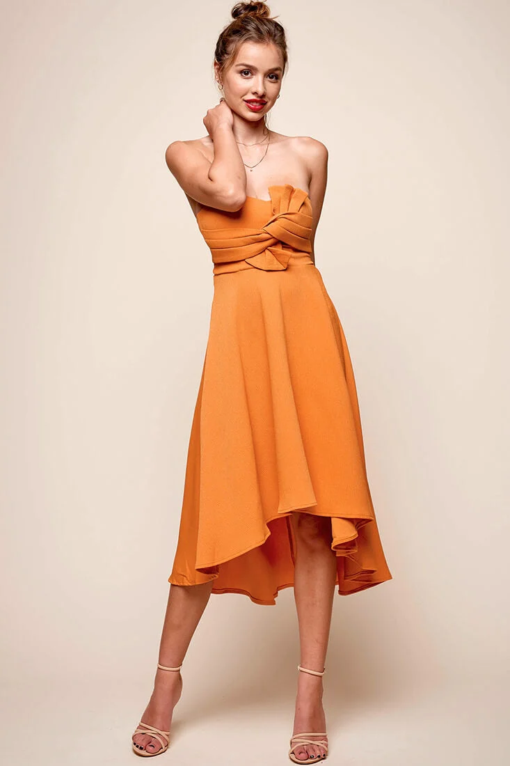 Monogram Strapless Midi Dress Mango - Image 4