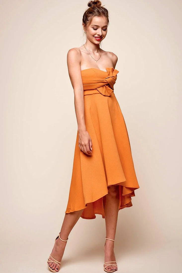 Monogram Strapless Midi Dress Mango - Image 5