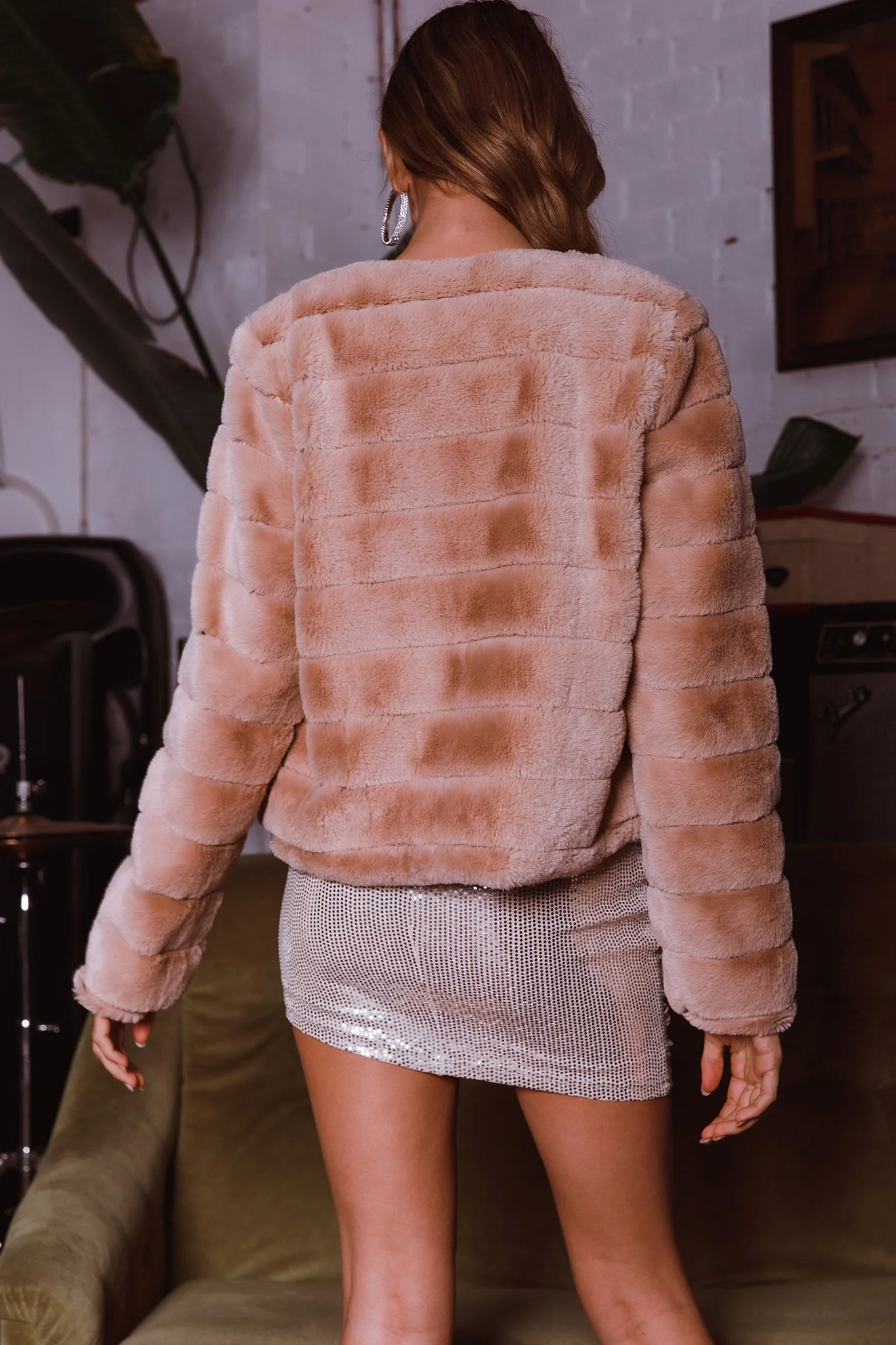 Montana Faux Fur Jacket Camel - Image 2