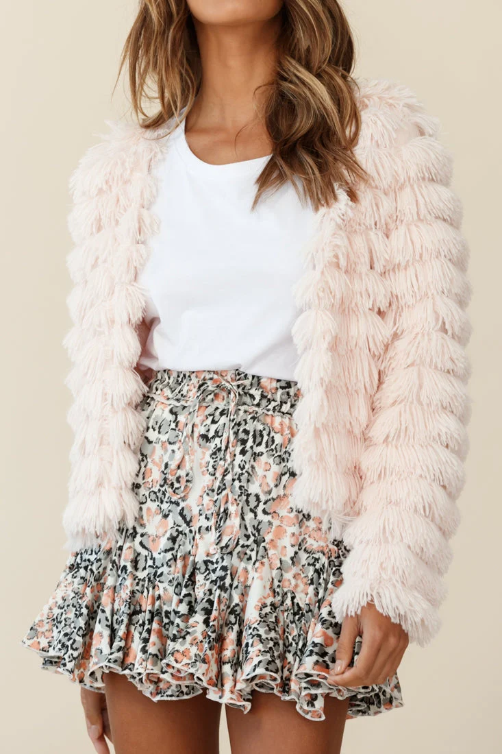 Montana Shaggy Faux Fur Jacket Pink - Image 6