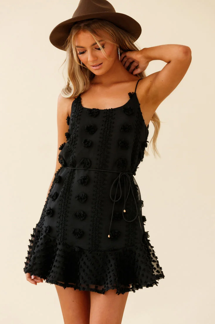 Montville Cami Strap Embellished Dress Black - Image 5