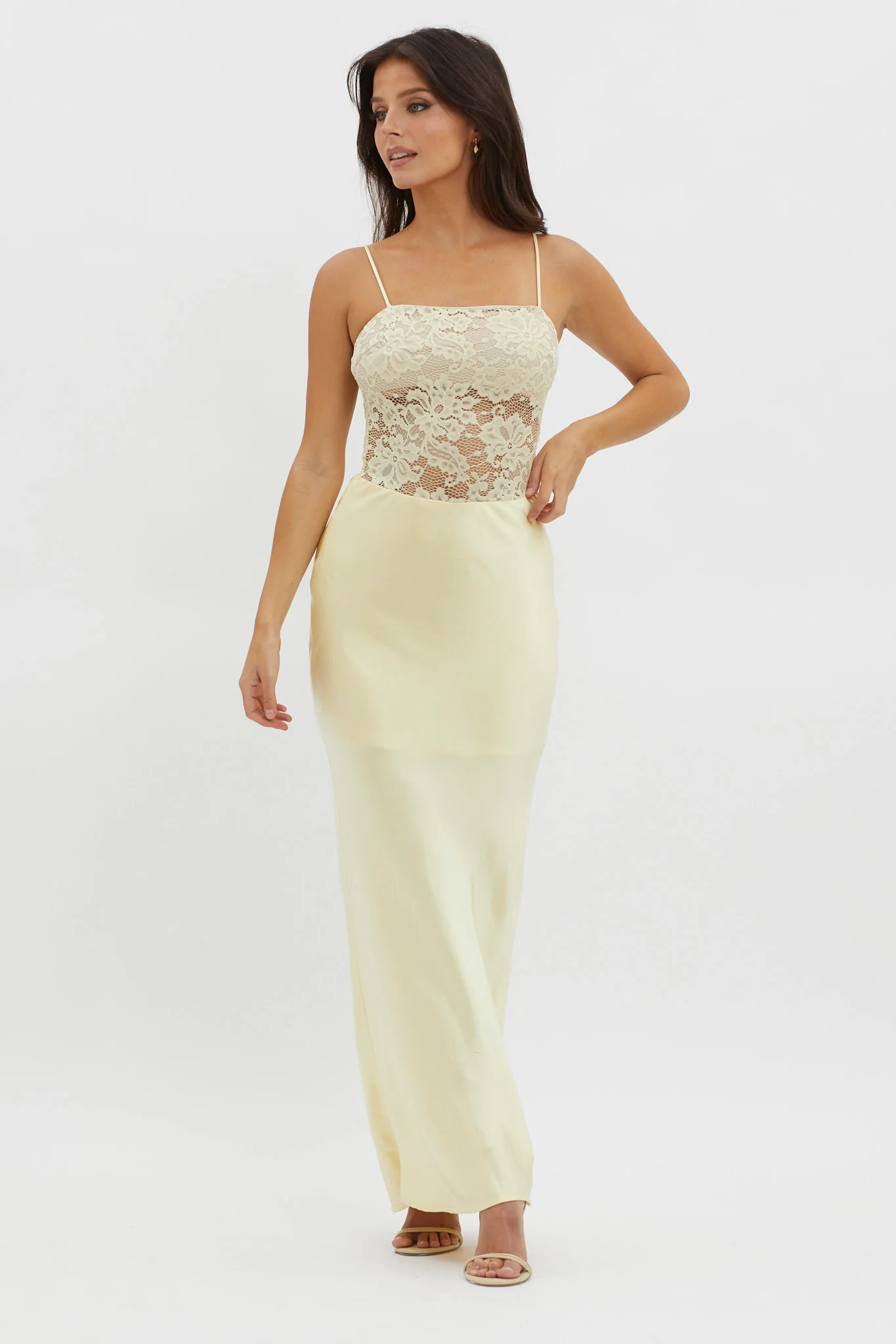 Moon Magic Floral Bodice Dress Lemon - Image 4