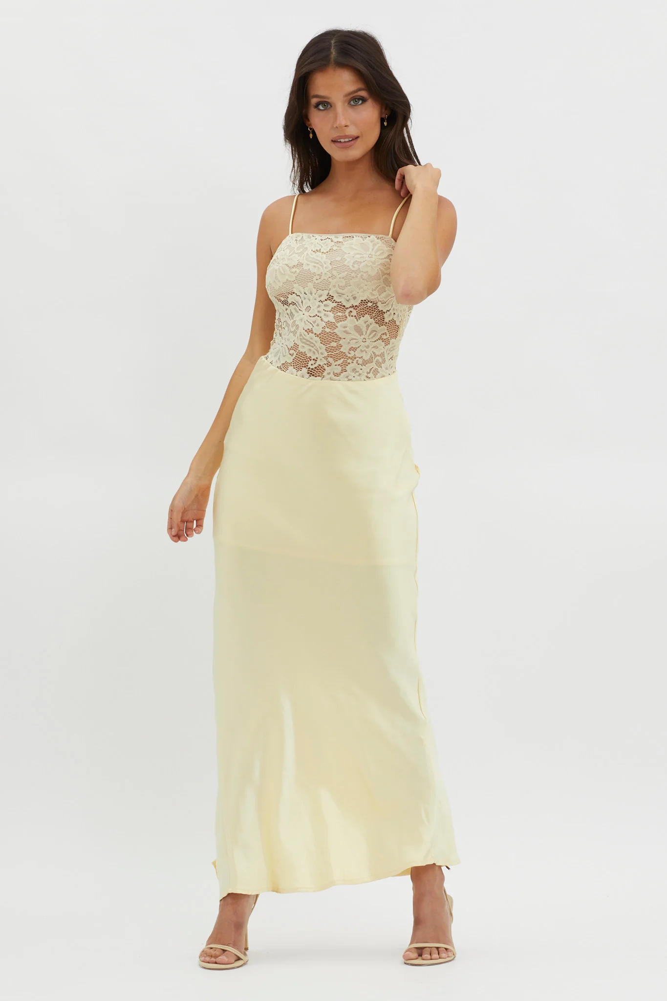 Moon Magic Floral Bodice Dress Lemon - Image 5