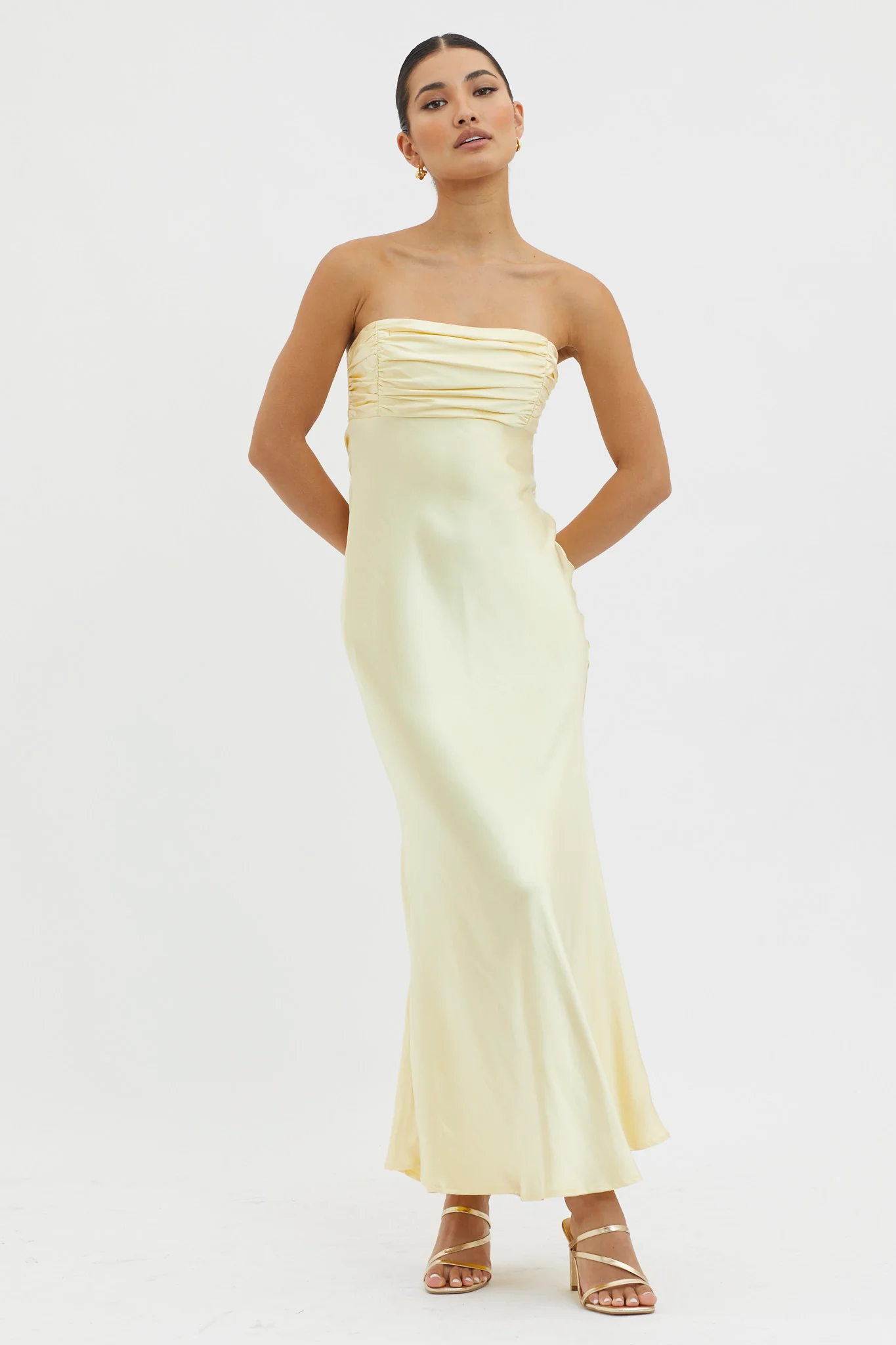 Moon Song Strapless Laced Back Dress Sun - Image 3