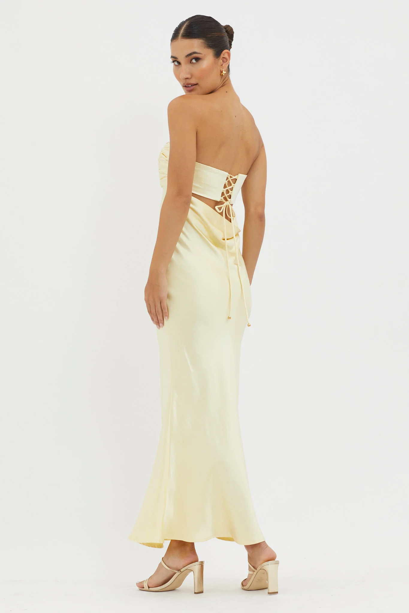 Moon Song Strapless Laced Back Dress Sun - Image 4
