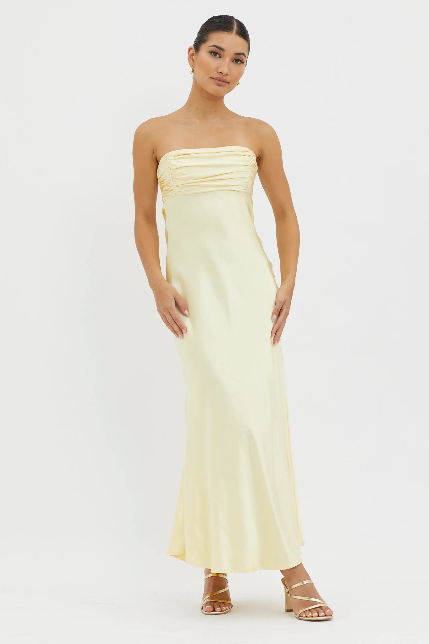 Moon Song Strapless Laced Back Dress Sun - Image 5