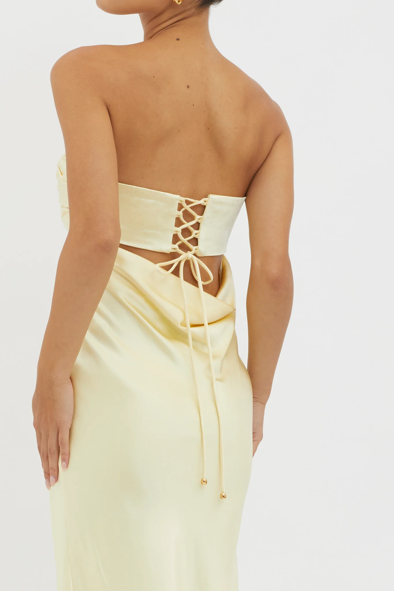 Moon Song Strapless Laced Back Dress Sun - Image 6
