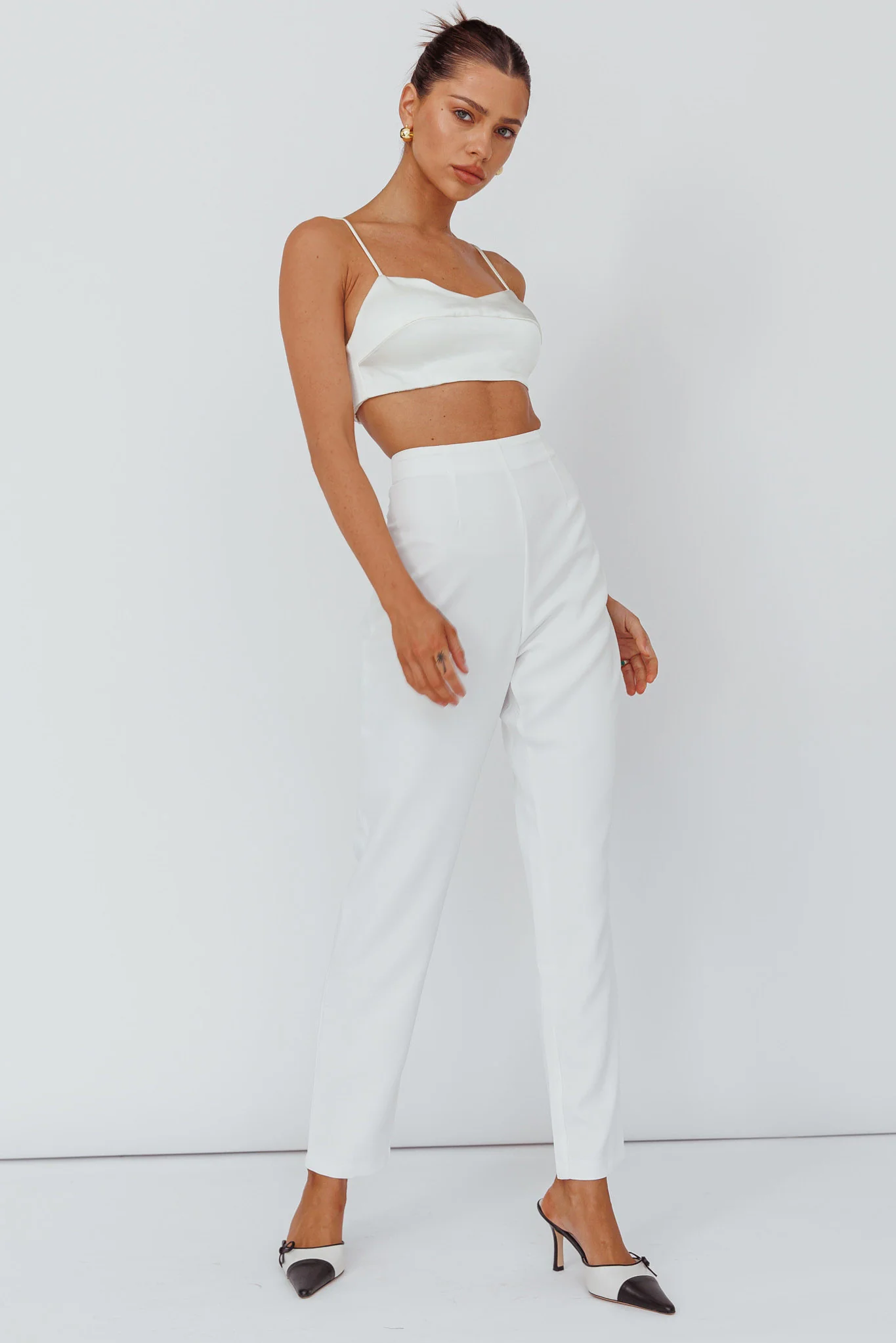 Moonlight Tango High Waist Pants White - Image 5