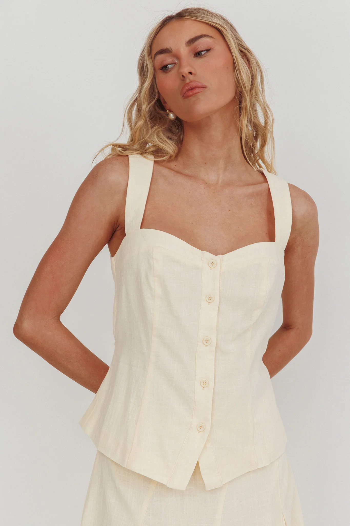 Morning Lights Button Up Top Cream - Image 5