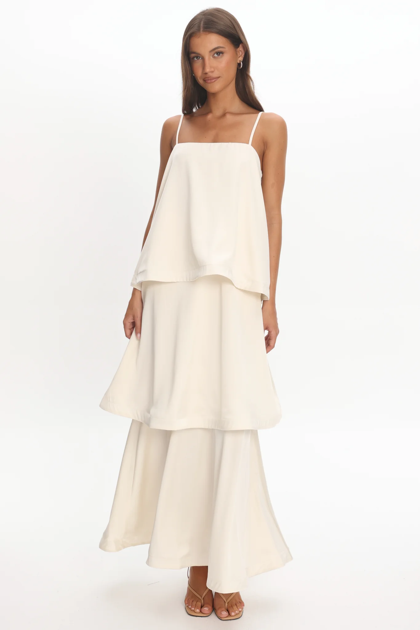 Morning Ray Layered Maxi Dress Ivory - Image 4