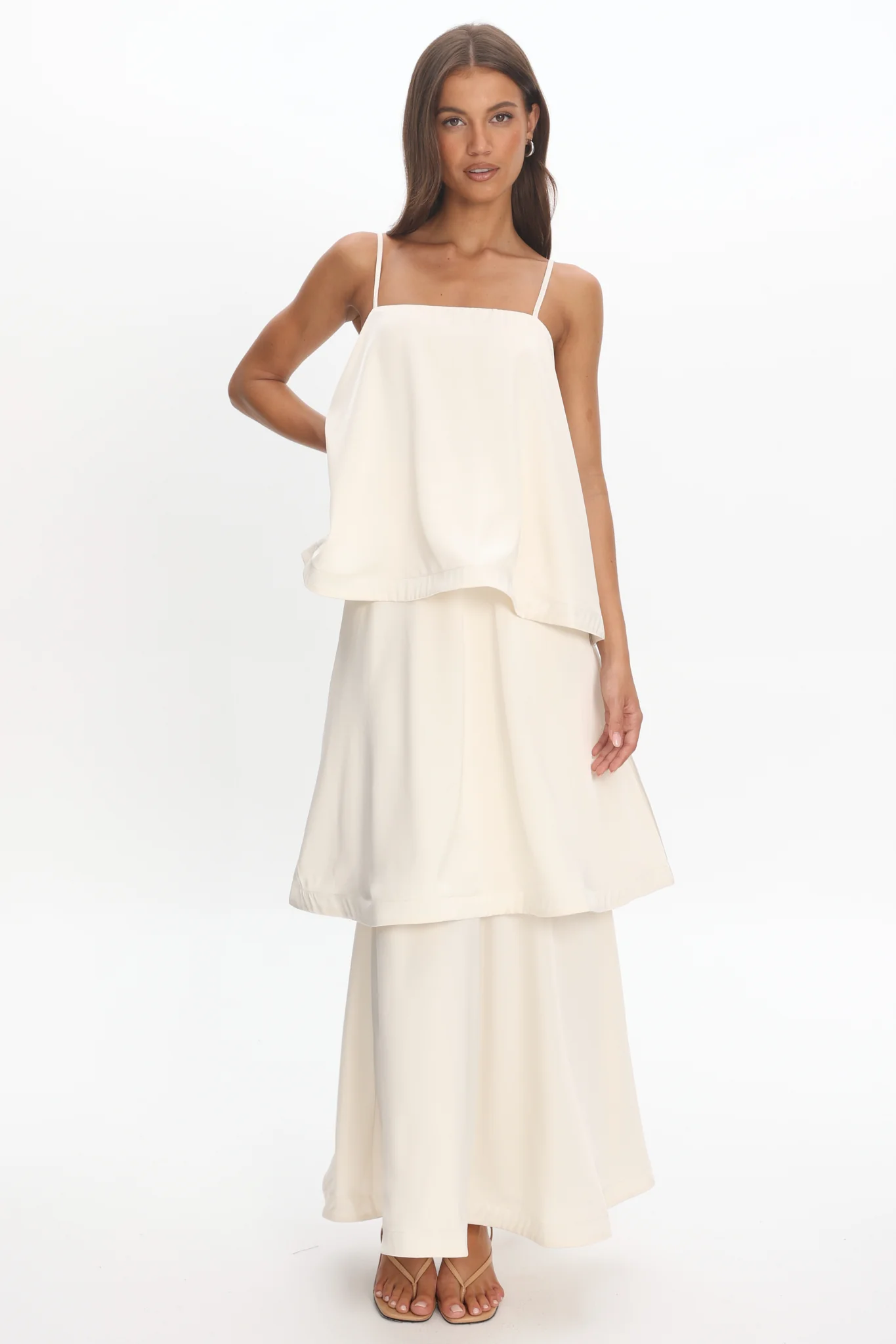 Morning Ray Layered Maxi Dress Ivory - Image 5