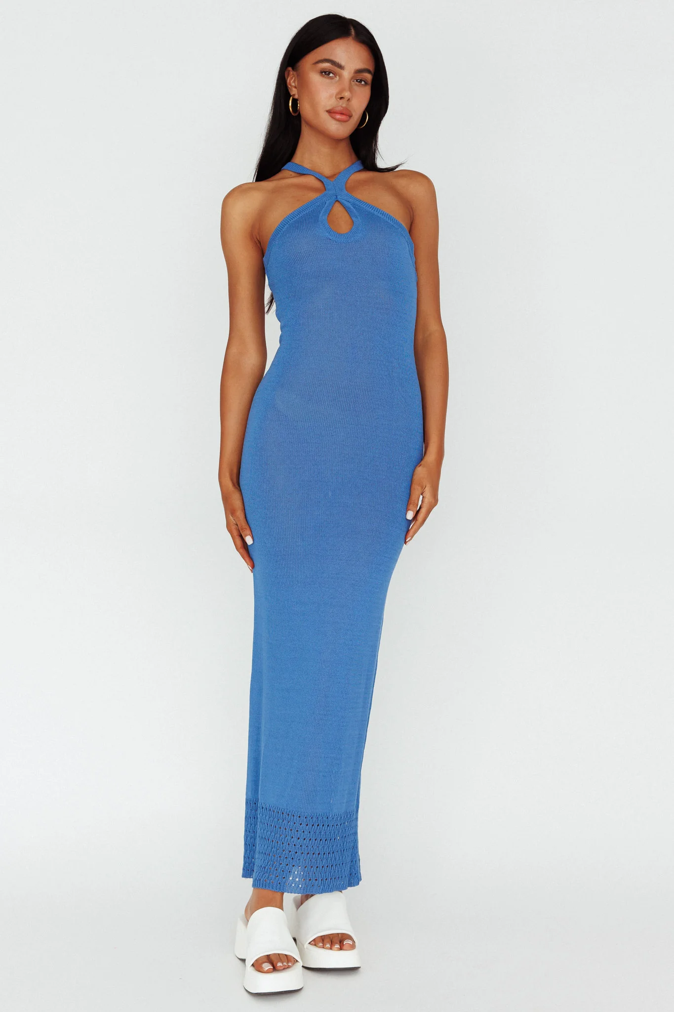 Nalu Keyhole Knit Maxi Dress Tide - Image 5