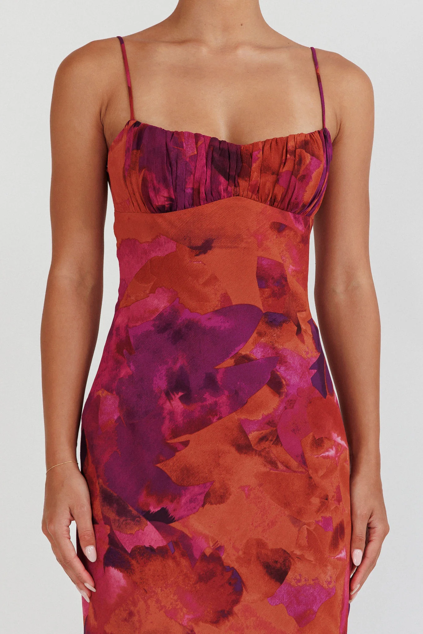 Nerida Low Back Twist Maxi Dress Dark Rose - Image 4