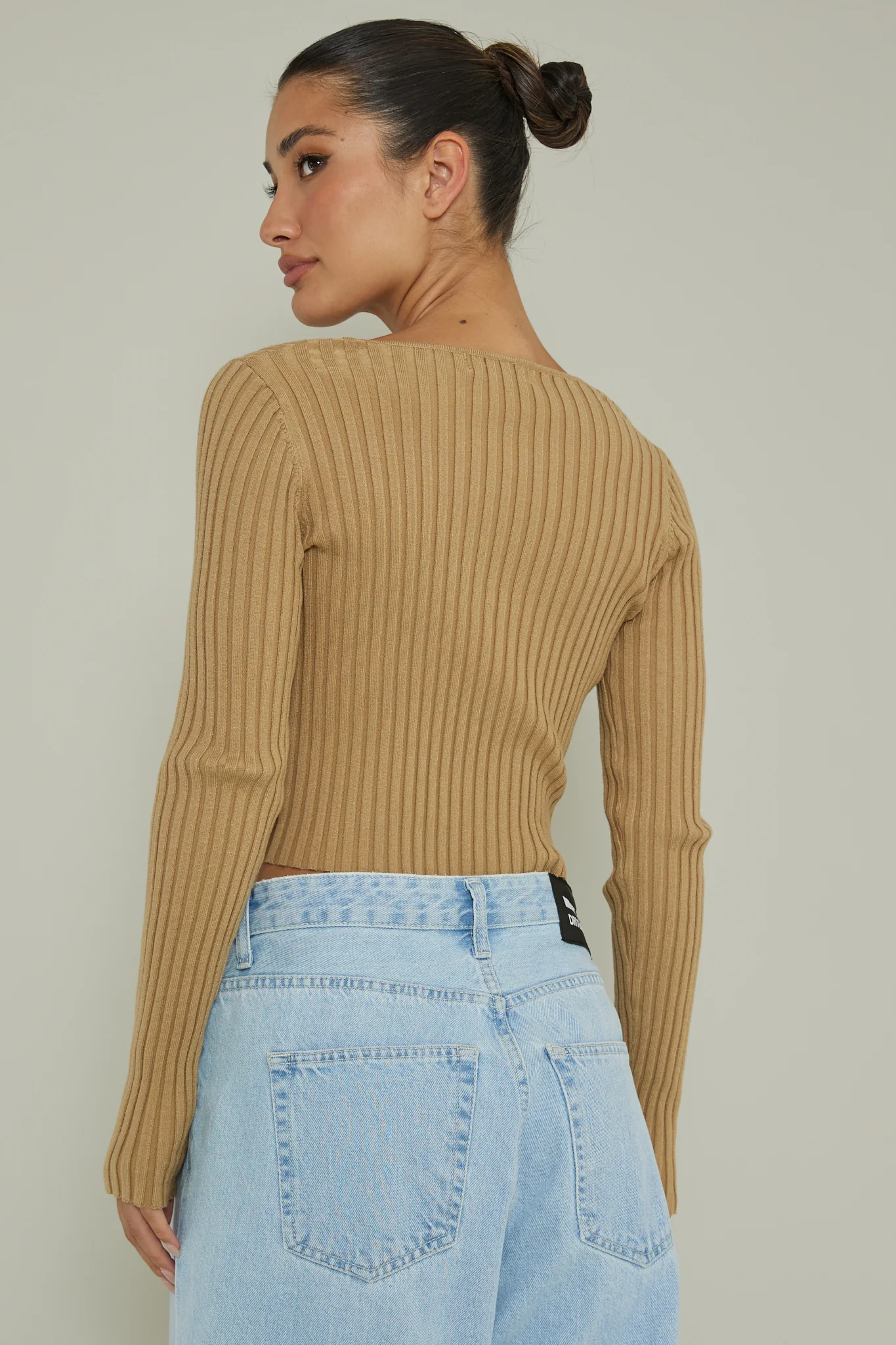 New School Long Sleeve Top Taupe - Image 2