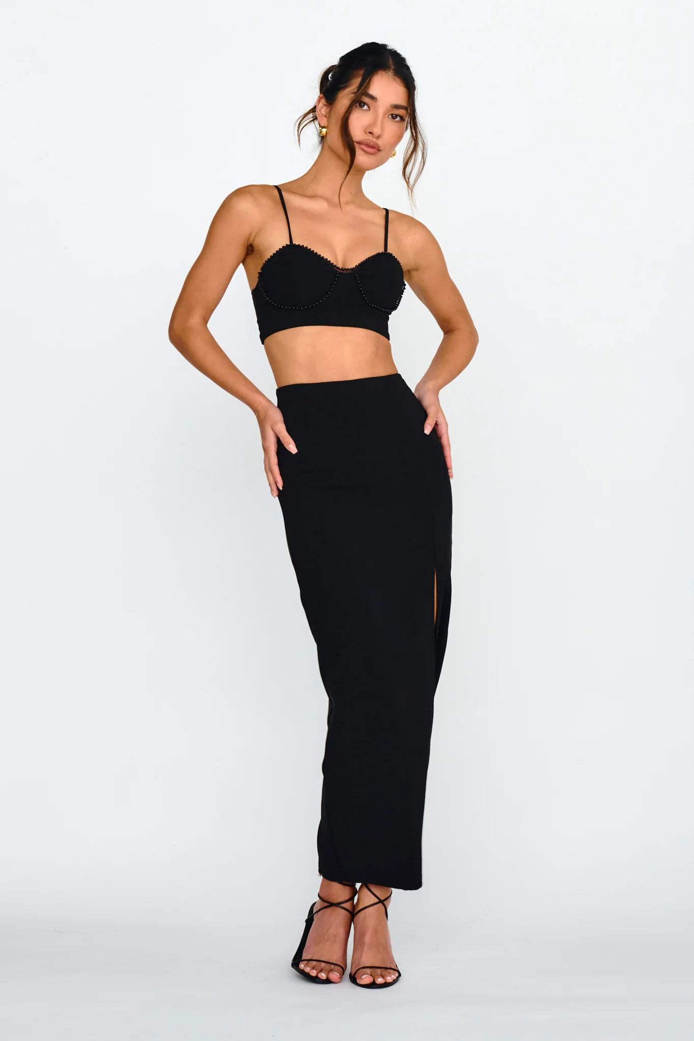 Next To You Thigh Split Skirt Black - Image 5