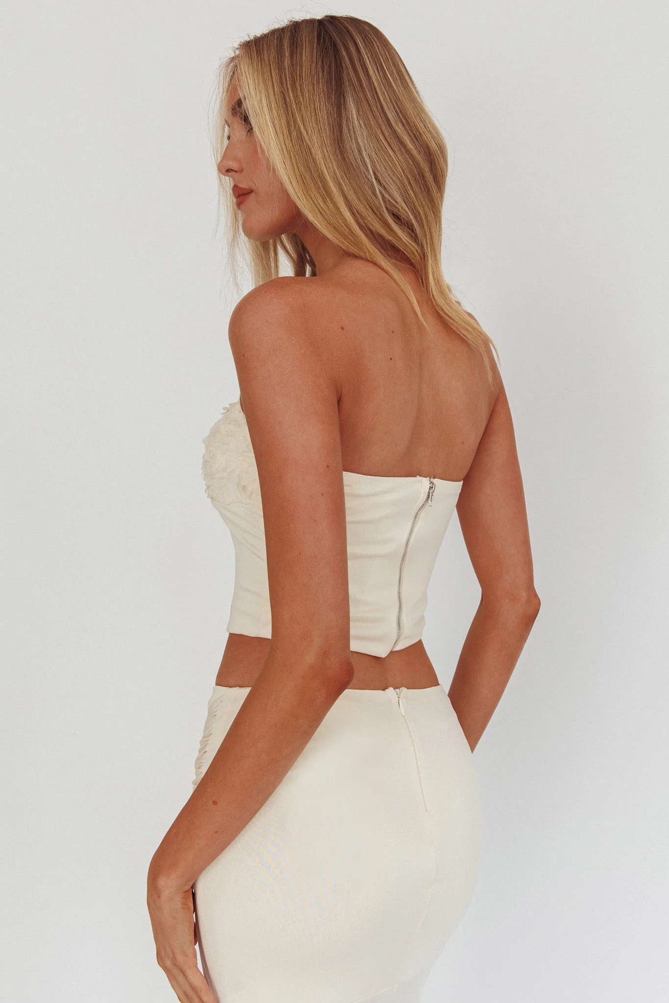 Night Market Applique Crop Top Butter - Image 2