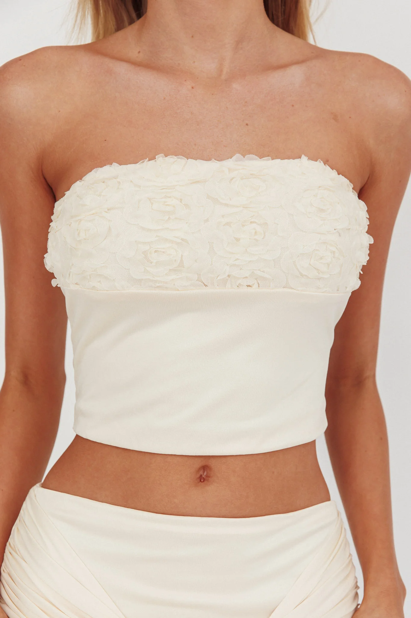 Night Market Applique Crop Top Butter - Image 3