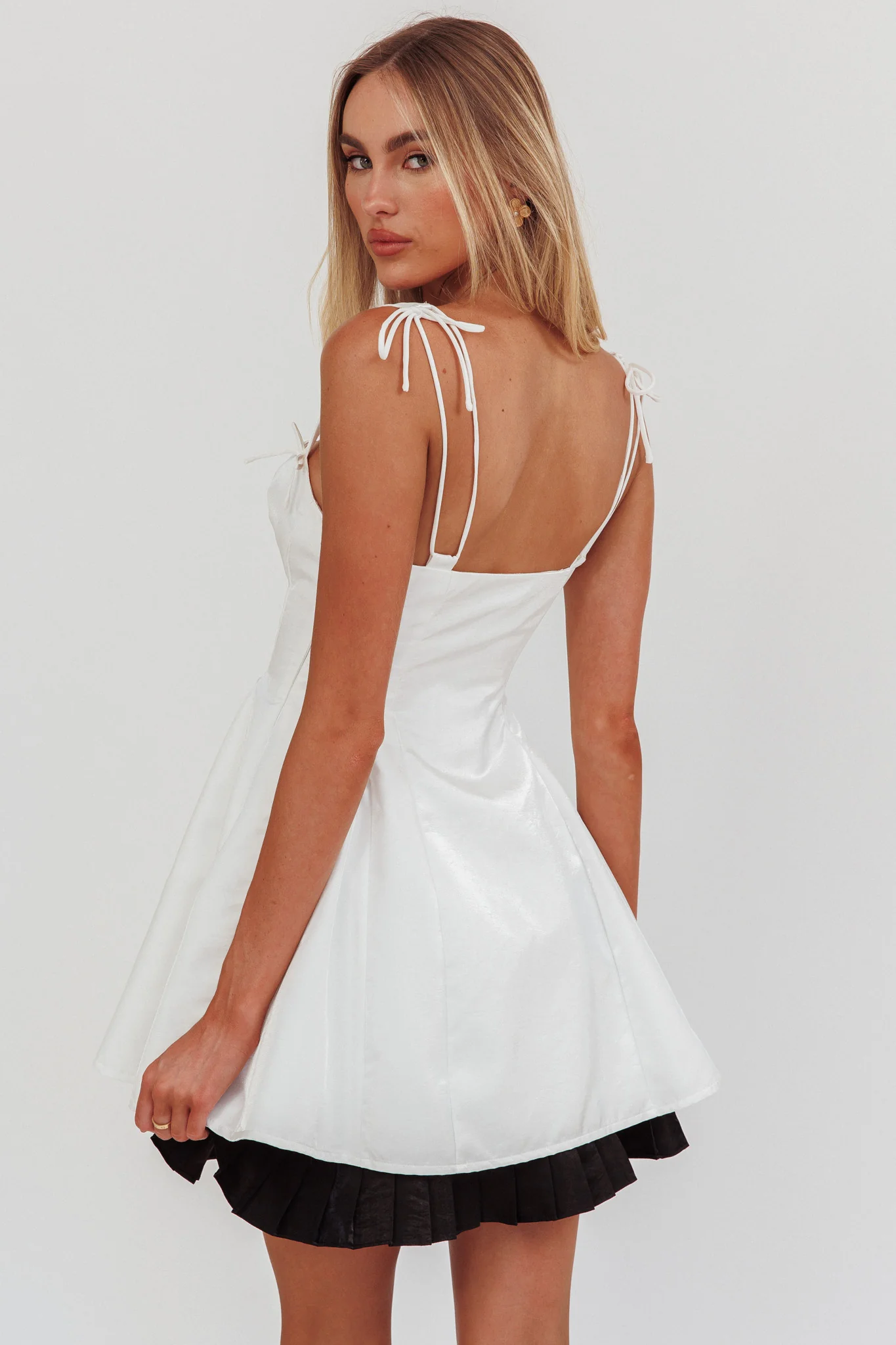 Night Rider Fit And Flare Mini Dress White - Image 3