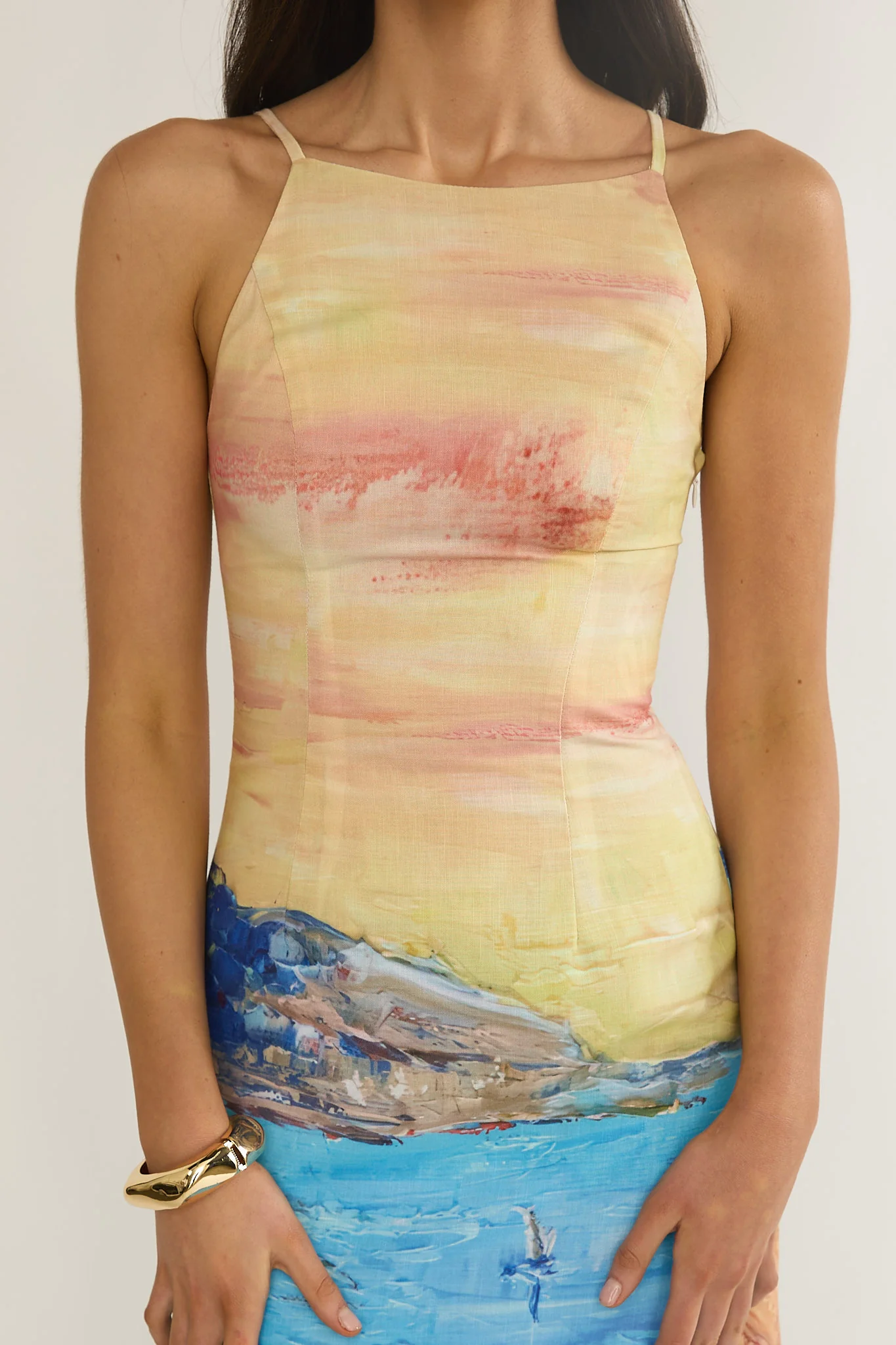 No Ordinary Girl Tied Back Maxi Dress Euro Print - Image 3