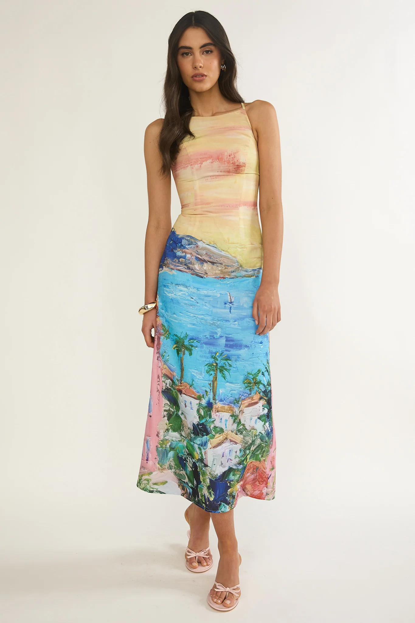 No Ordinary Girl Tied Back Maxi Dress Euro Print - Image 4