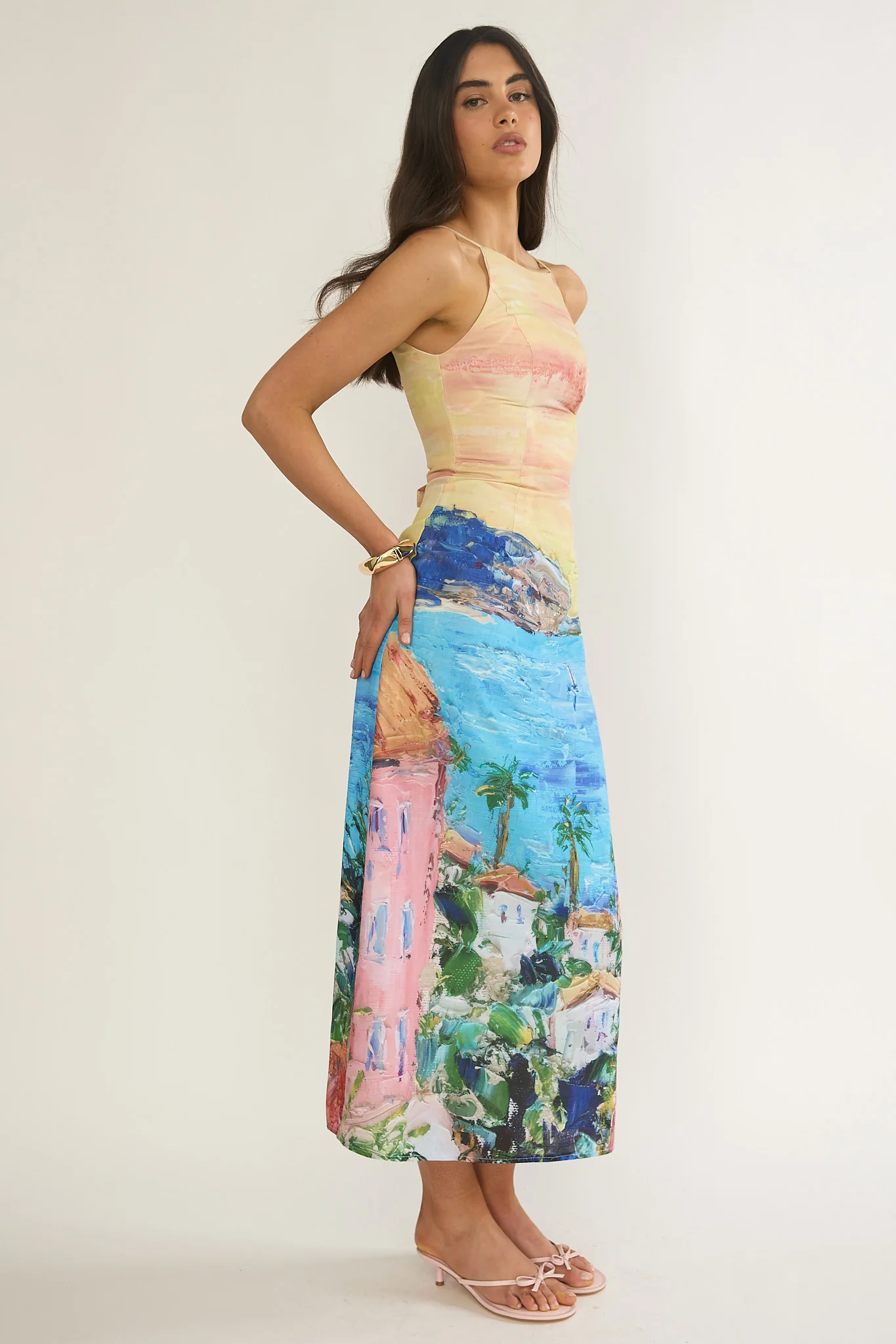 No Ordinary Girl Tied Back Maxi Dress Euro Print - Image 6