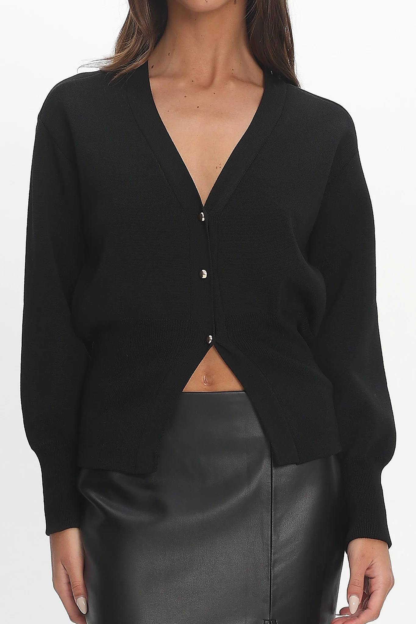 Nolana Buttoned Cardigan Black - Image 5