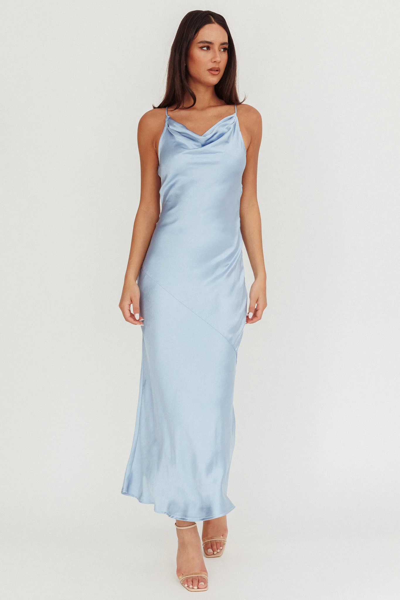 Noreen Cut-Out Back Maxi Dress Blue - Image 4