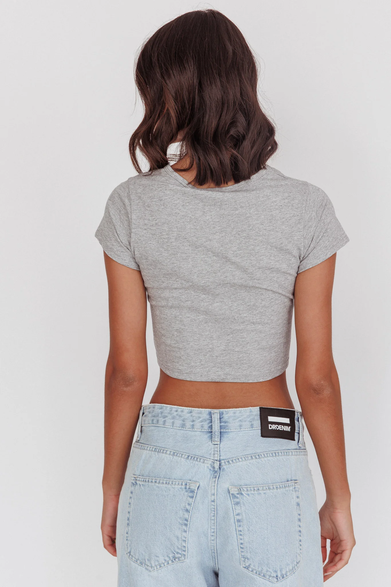 Olly Cropped Baby Tee Grey - Image 3