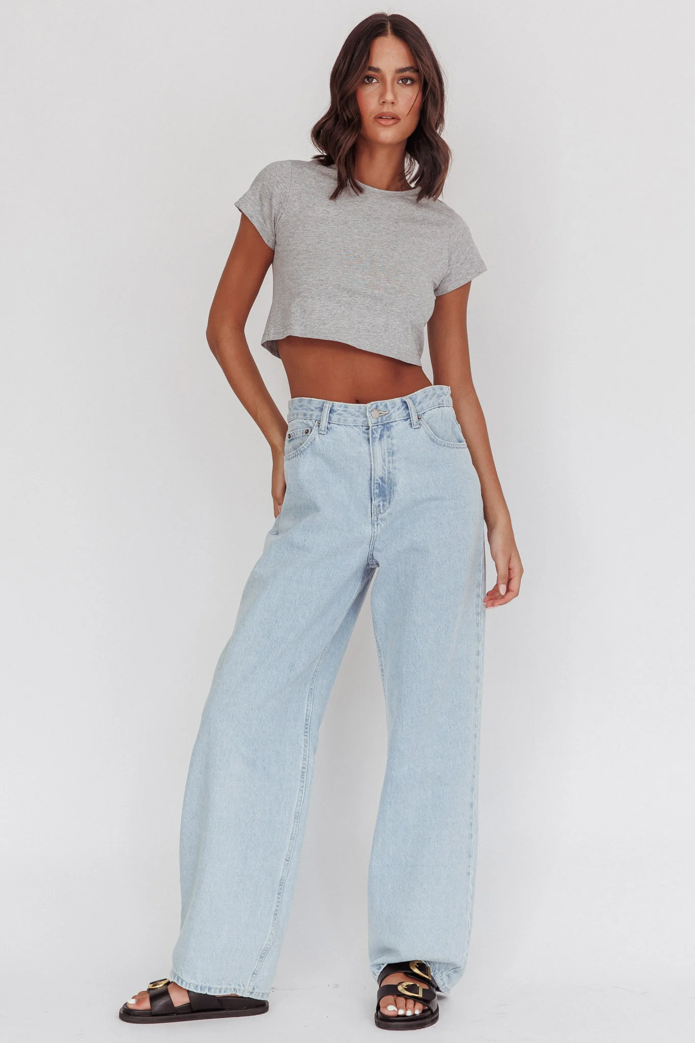 Olly Cropped Baby Tee Grey - Image 4