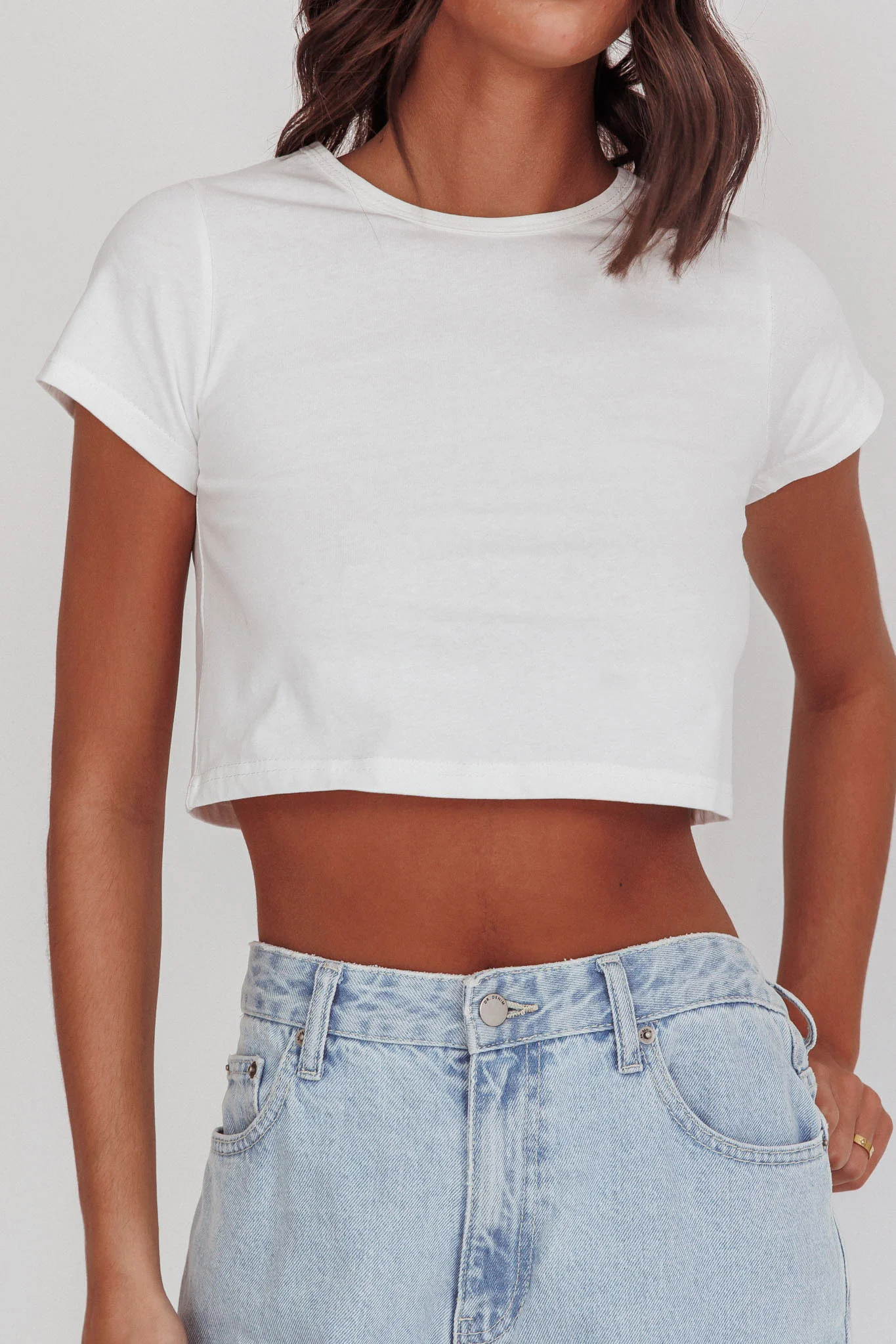 Olly Cropped Baby Tee White - Image 5