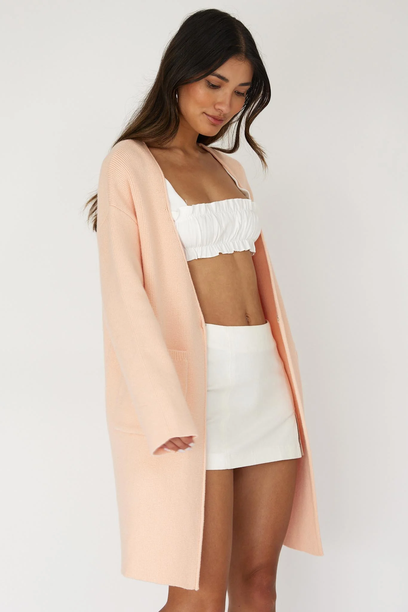 On Point Pocket Cardigan Pink - Image 5