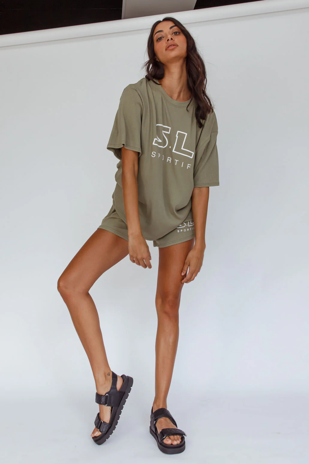 On Track SL Logo T-Shirt Khaki - Image 3