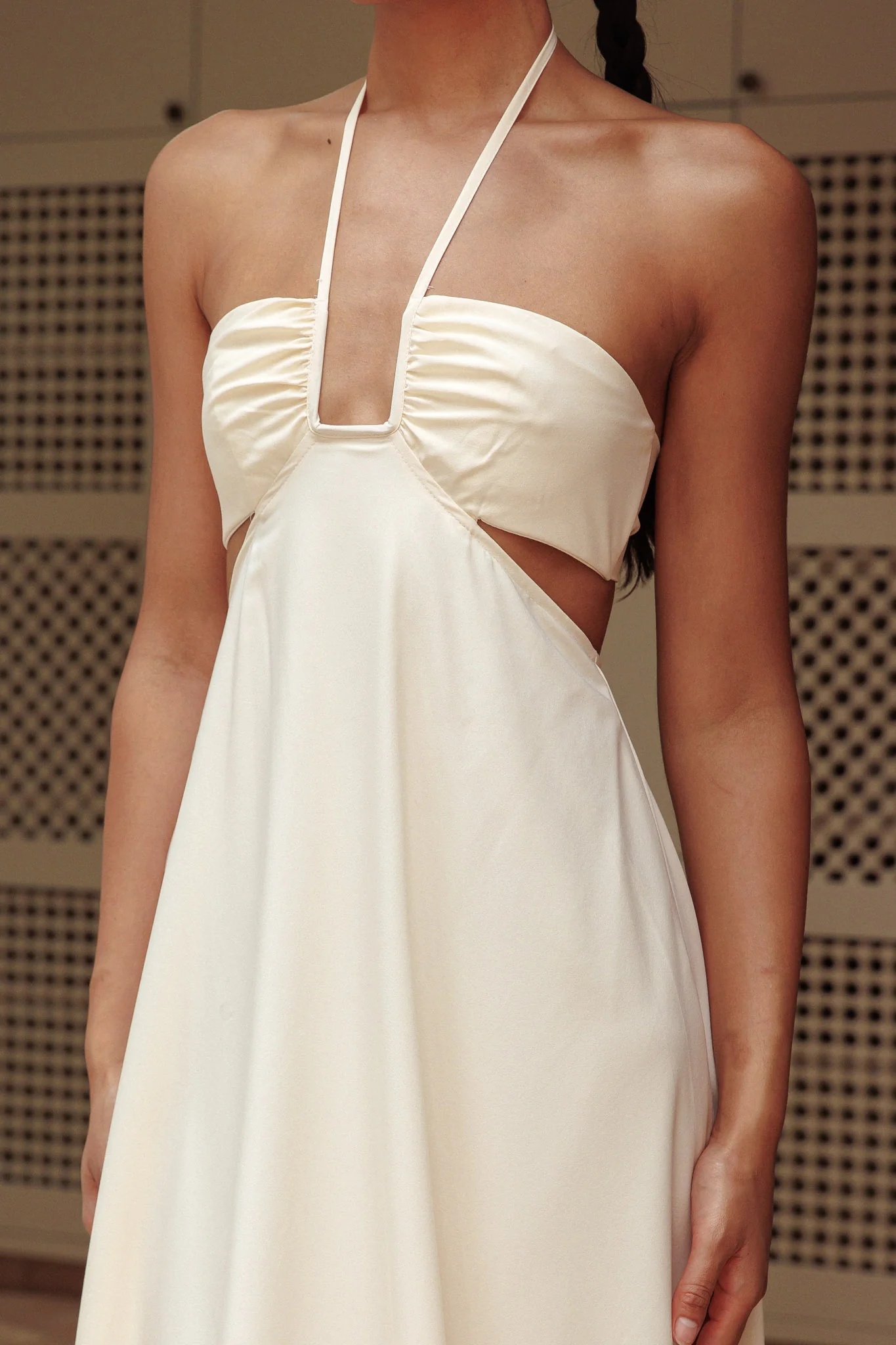 Onika Cut-Out Tied Back Maxi Dress Butter - Image 5