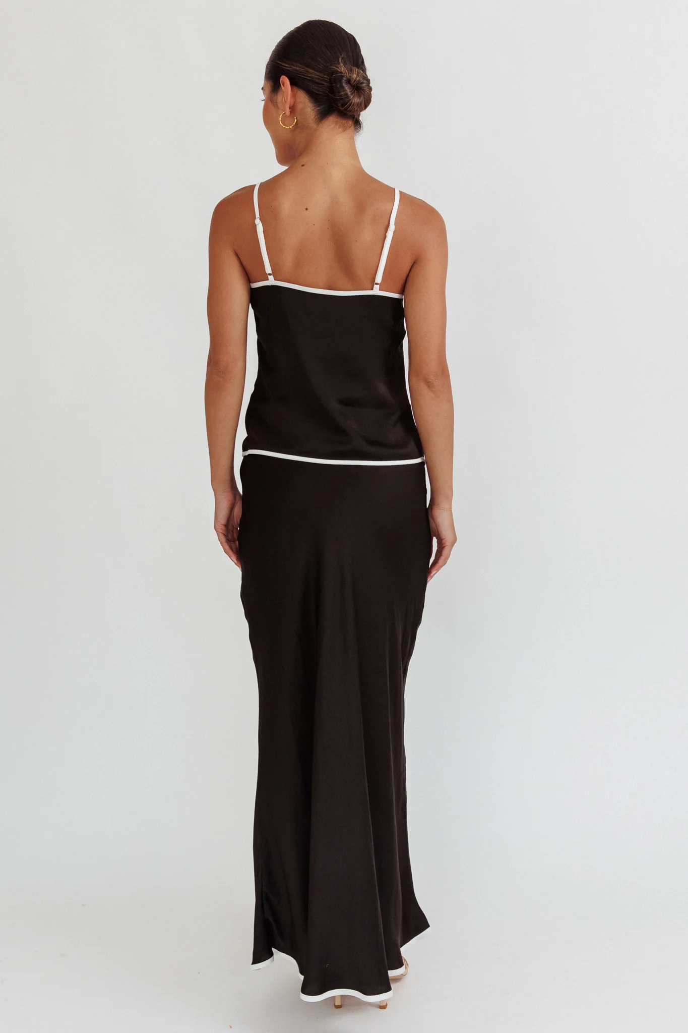 Only One Contrast Trim Maxi Skirt Black - Image 3