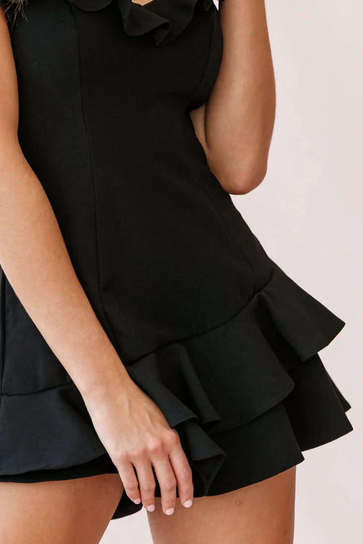 Oops I Did It Again Frill Detail Romper Black - Image 4