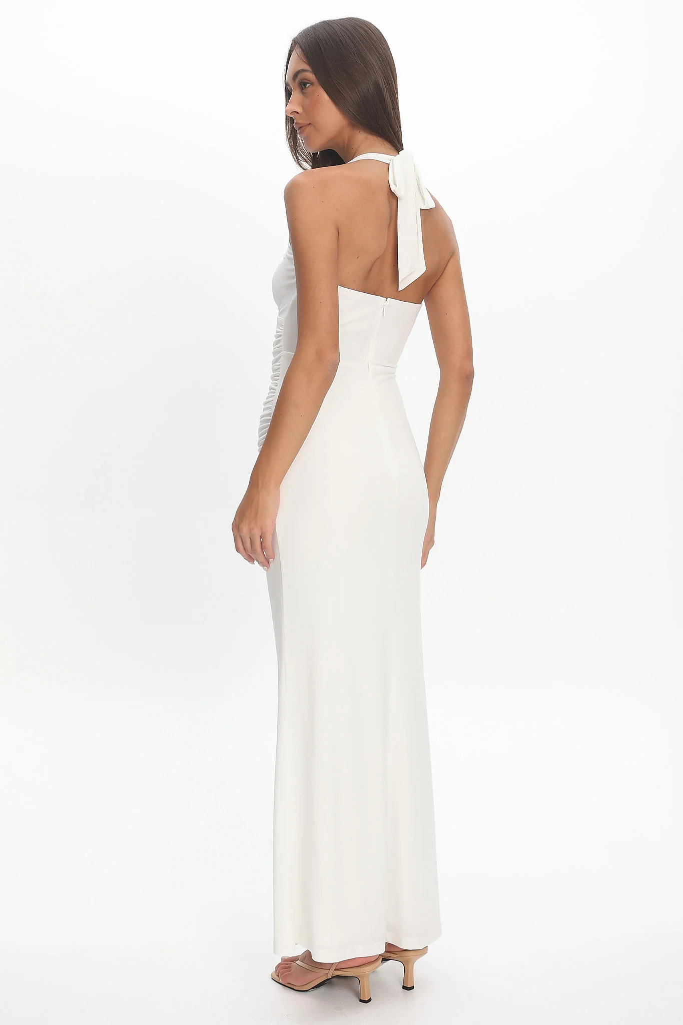 Opera Drape Bust Maxi Dress White - Image 3