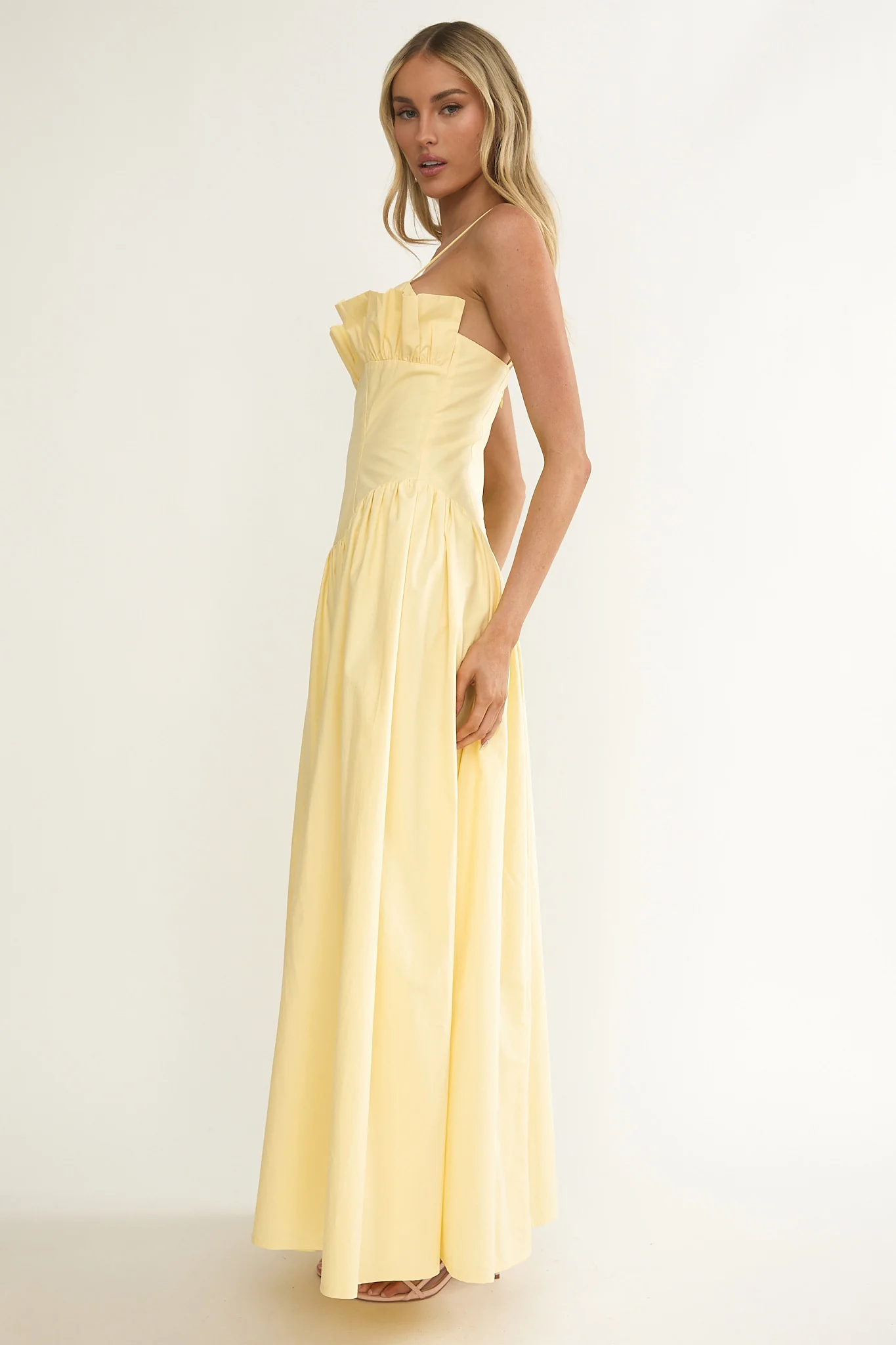 Pailin Frill Bust Maxi Dress Butter - Image 6