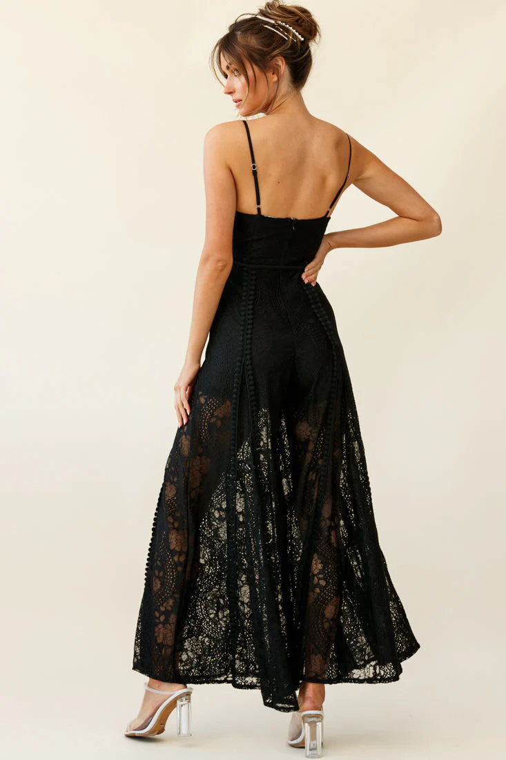 Palm Springs Lace Jumpsuit Black - Image 2