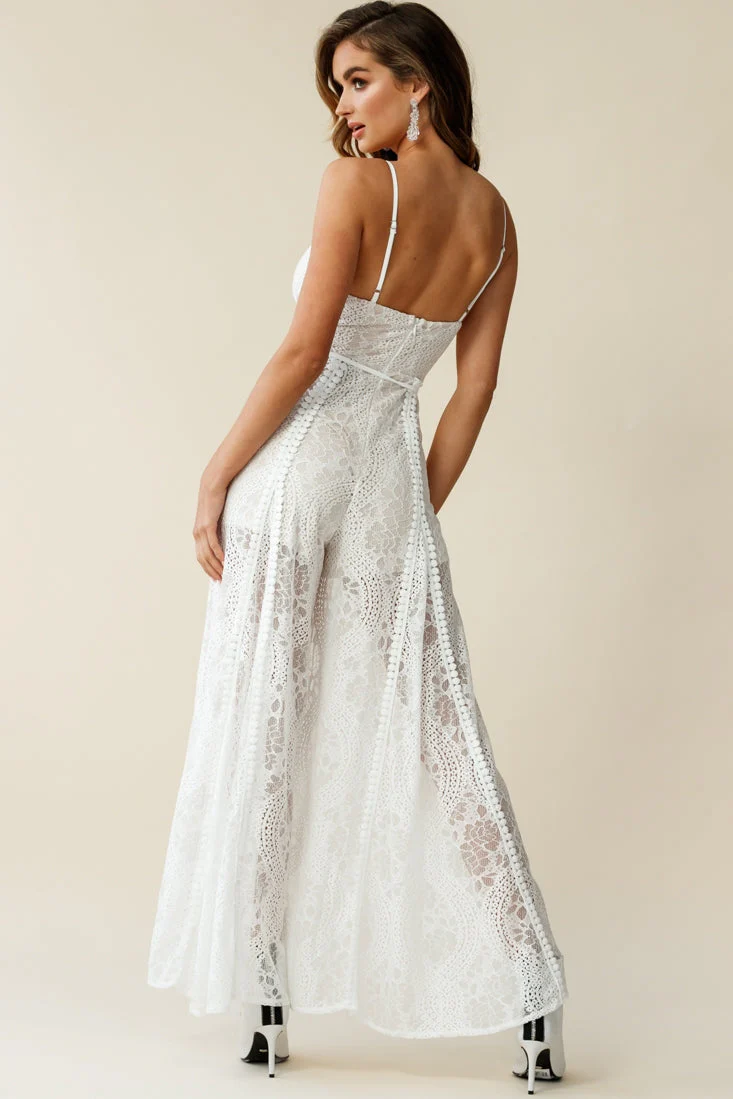 Palm Springs Lace Jumpsuit White - Image 3