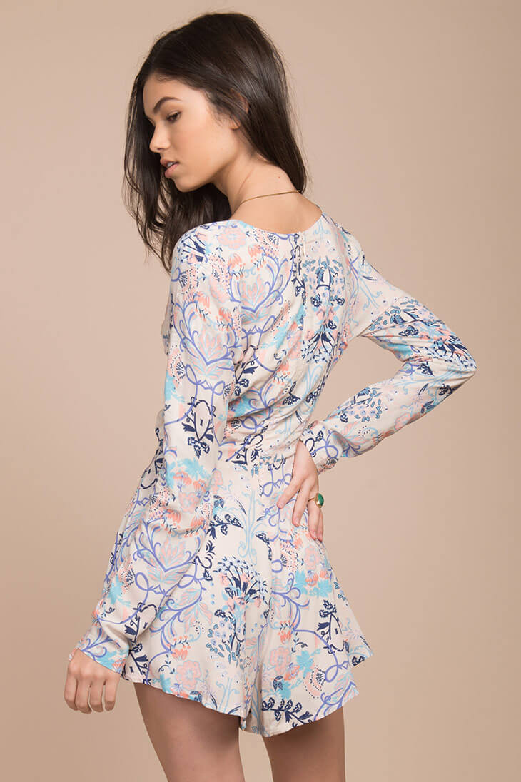 Penelope Bohemian Romper Blue Print - Image 4