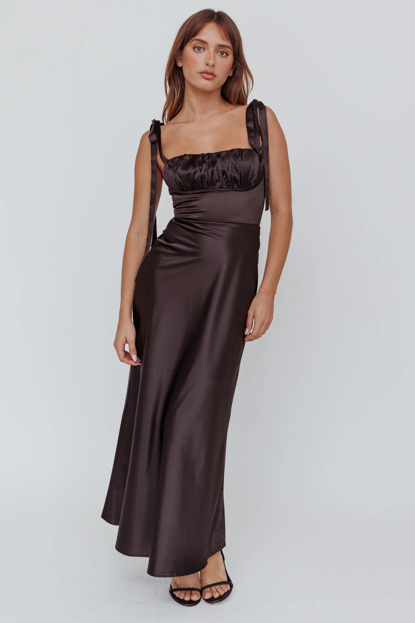 Pennelope Tied Shoulder Maxi Dress Black - Image 5
