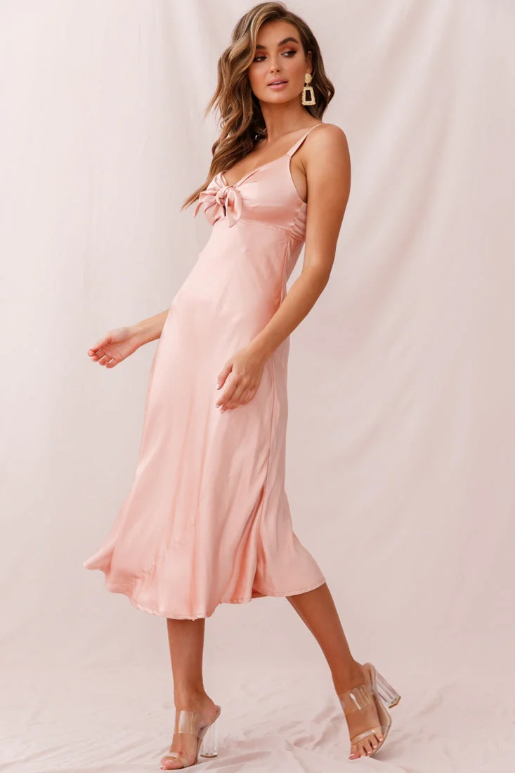 Perfect Day Satin Midi Dress Blush - Image 10