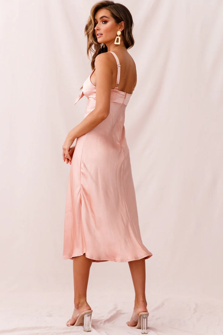 Perfect Day Satin Midi Dress Blush - Image 14