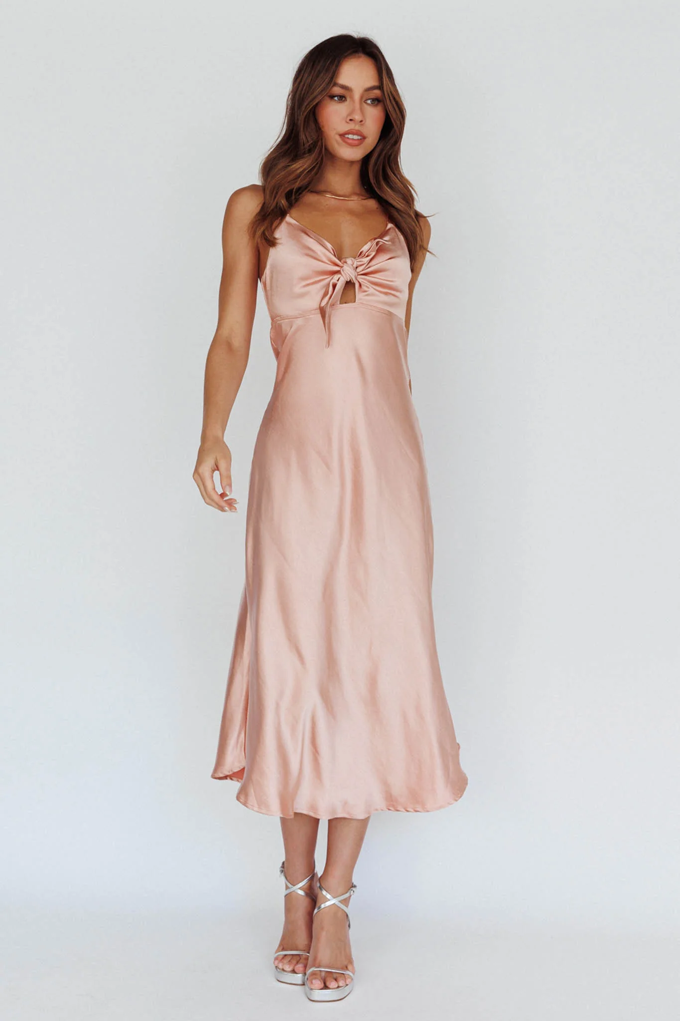 Perfect Day Satin Midi Dress Blush - Image 7