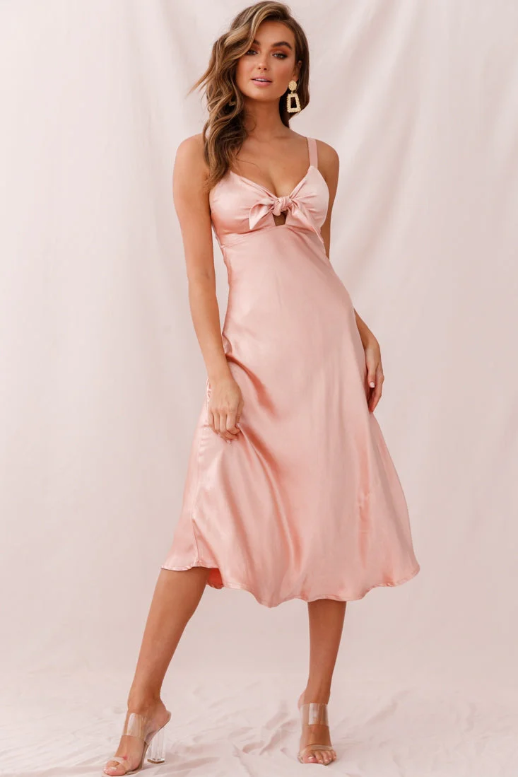 Perfect Day Satin Midi Dress Blush - Image 8