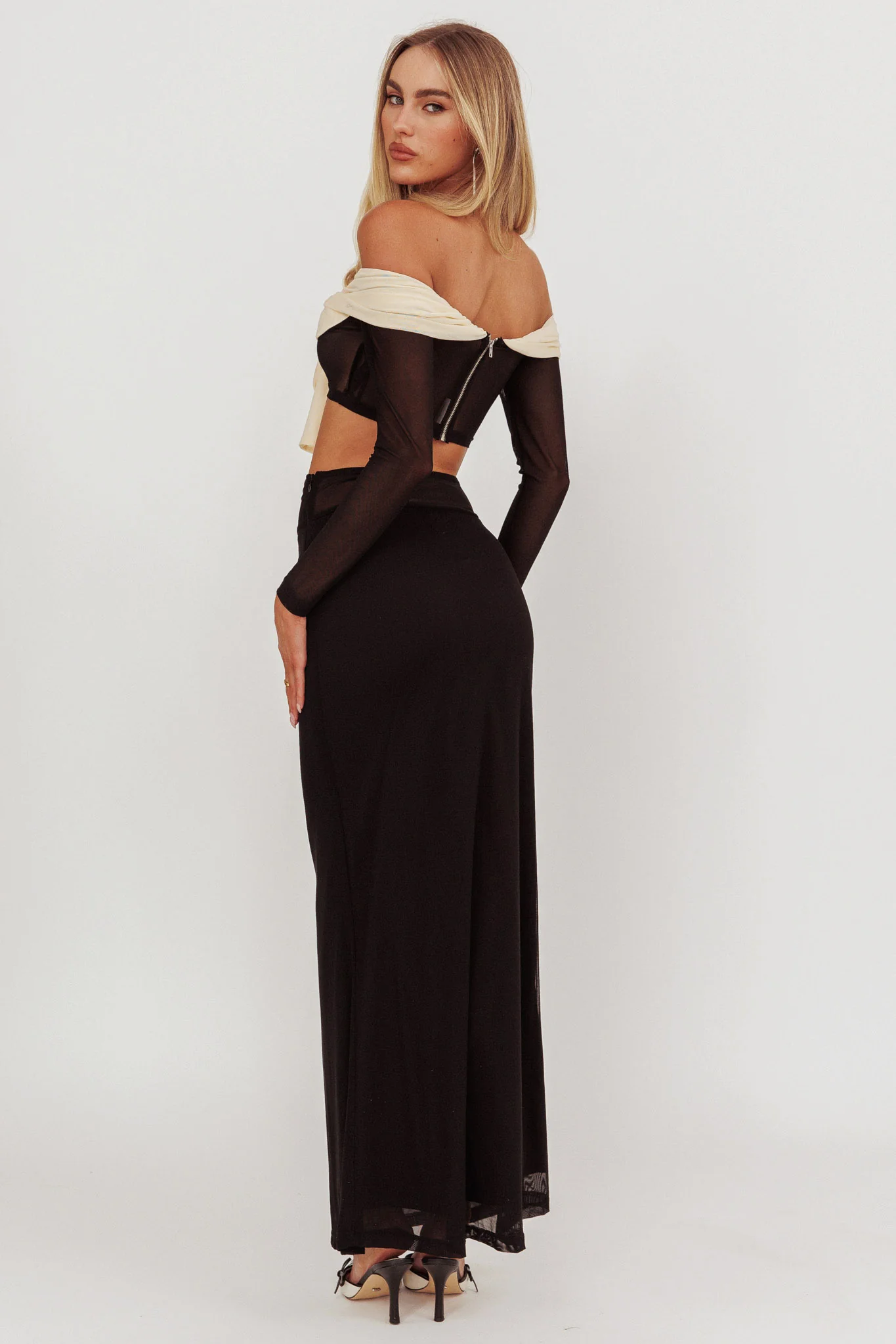 Perfect Worlds Mesh Maxi Skirt Black - Image 3