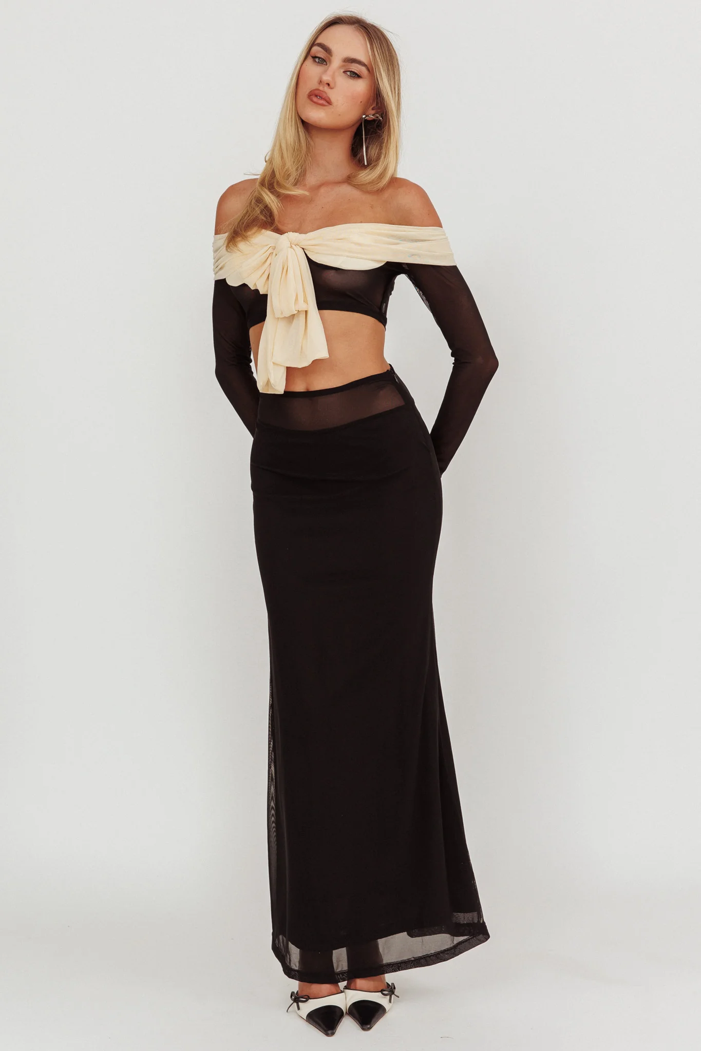 Perfect Worlds Mesh Maxi Skirt Black - Image 4